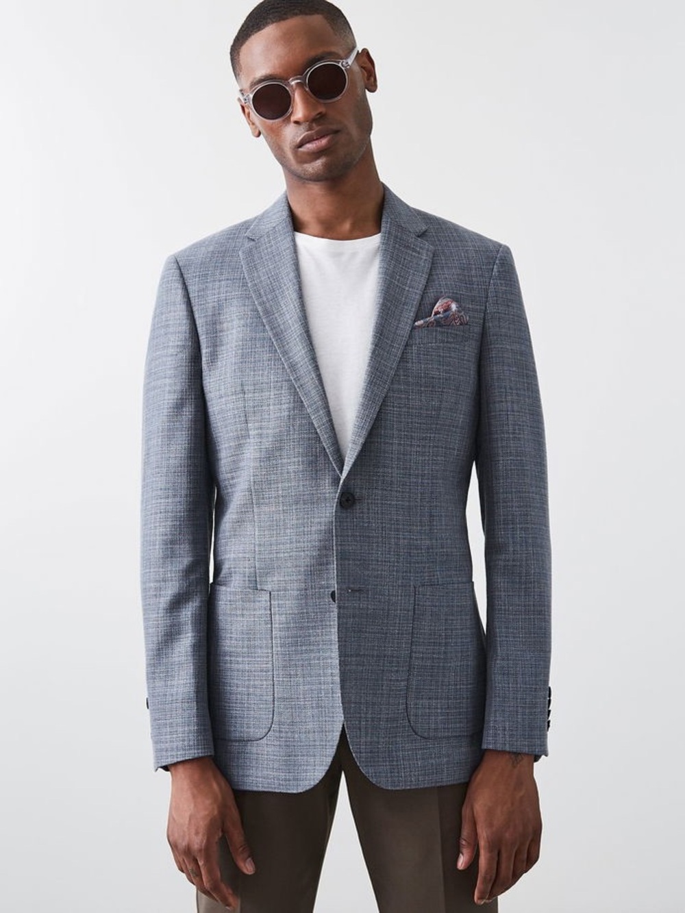 NEW Reiss Volt Blazer Modern Fit 36 S short cotton wool blend herringbone
